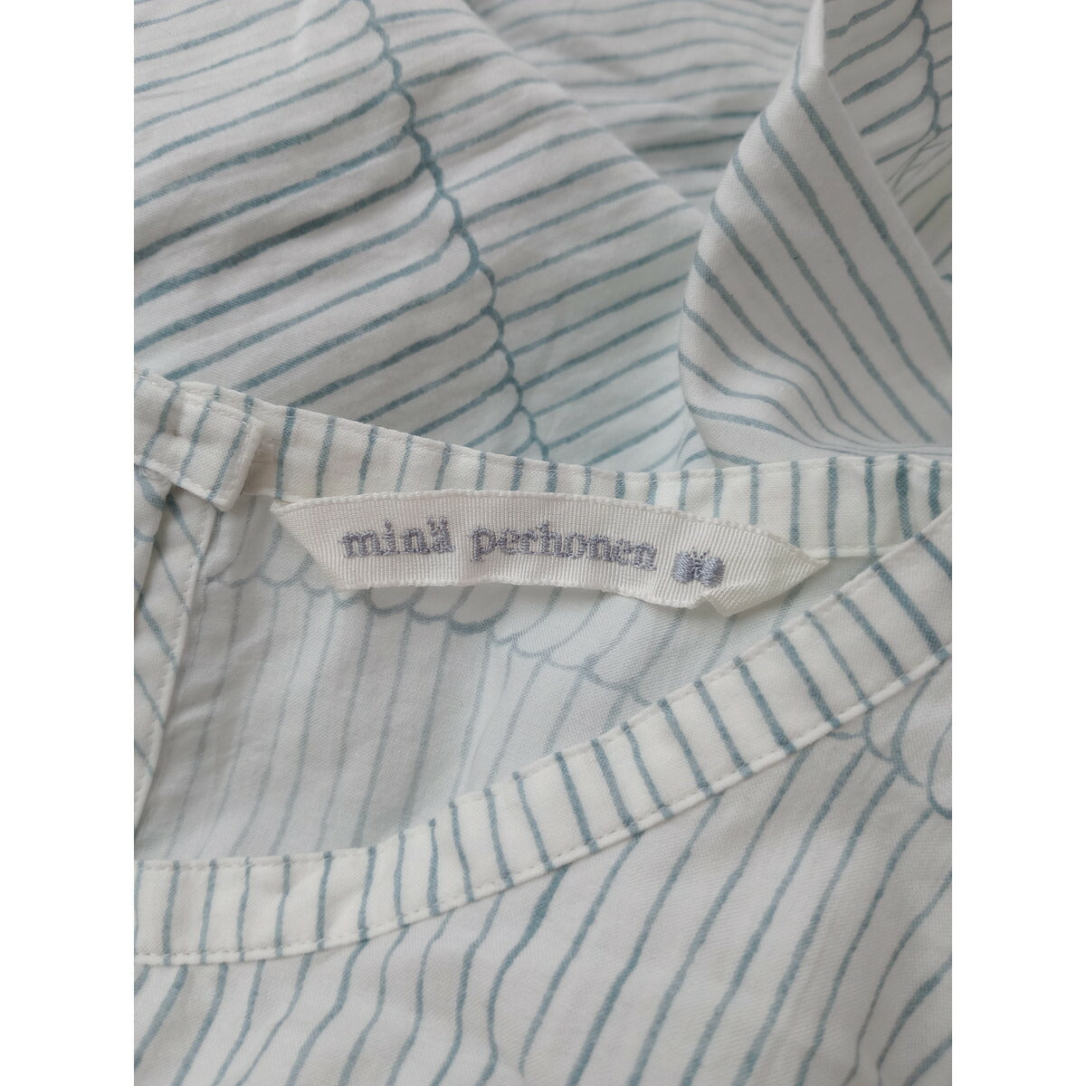 mina perhonen ミナペルホネン misty line 長袖 ロング ワンピース 白 36【中古】
