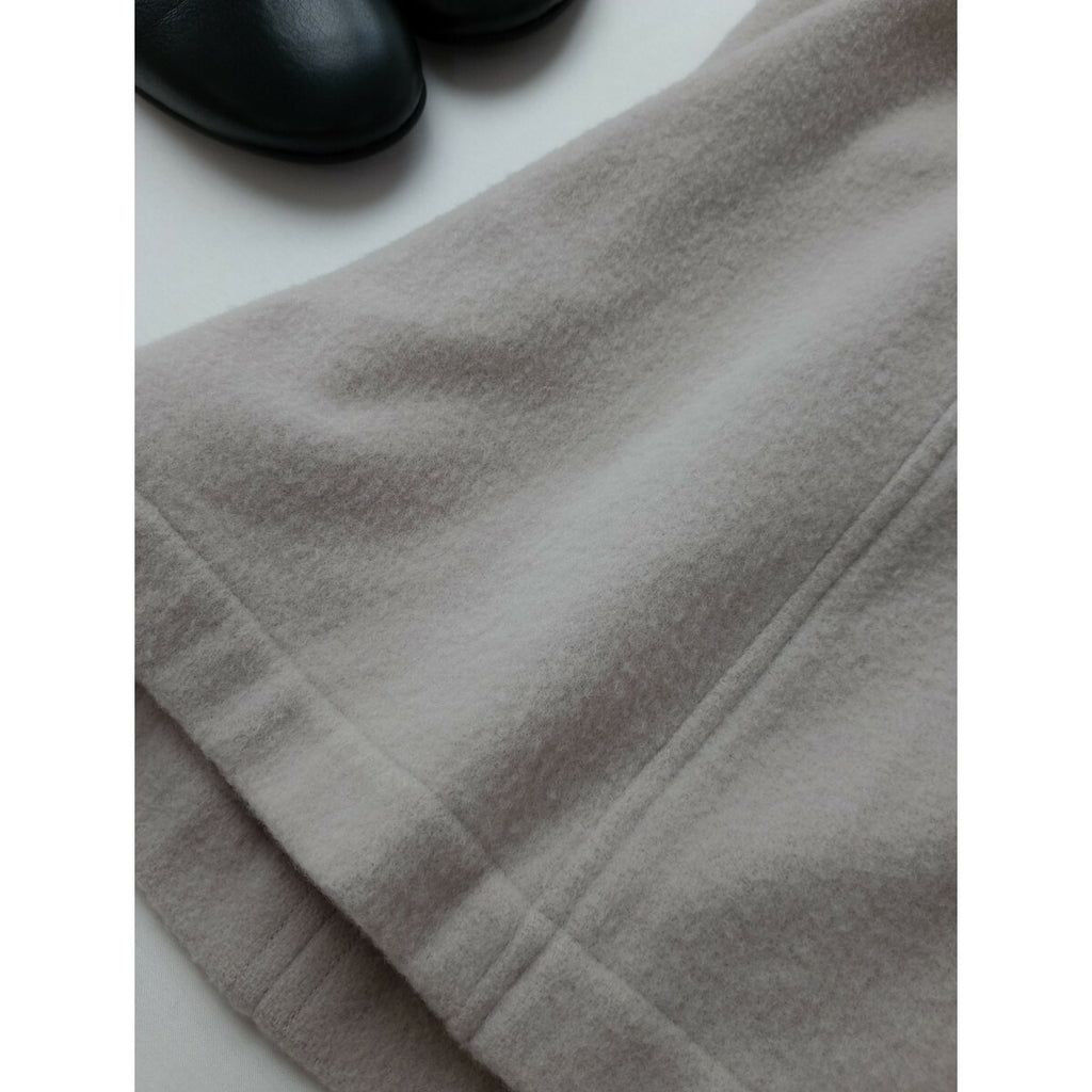 MITTAN ミッタン ウール 毛 100％ ロング コート グレーがかったアイボリー 1 (20M＋1732)【中古】