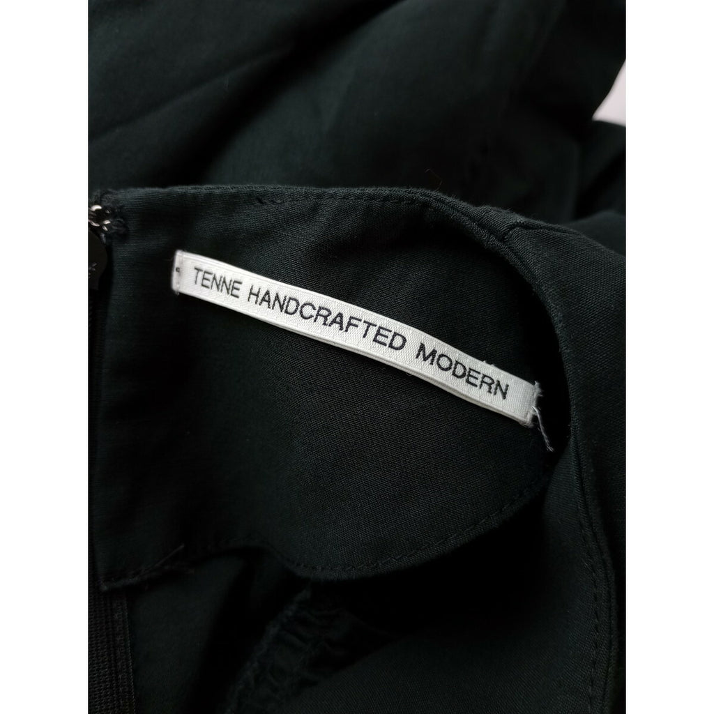 TENNE HANDCRAFTED MODERN テンハンドクラフテッドモダン コットン リネン ロング ワンピース ドレス 黒 ブラック【中古】