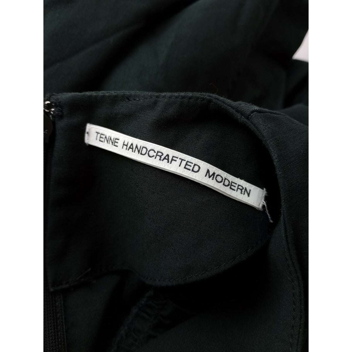 TENNE HANDCRAFTED MODERN テンハンドクラフテッドモダン コットン リネン ロング ワンピース ドレス 黒 ブラック【中古】