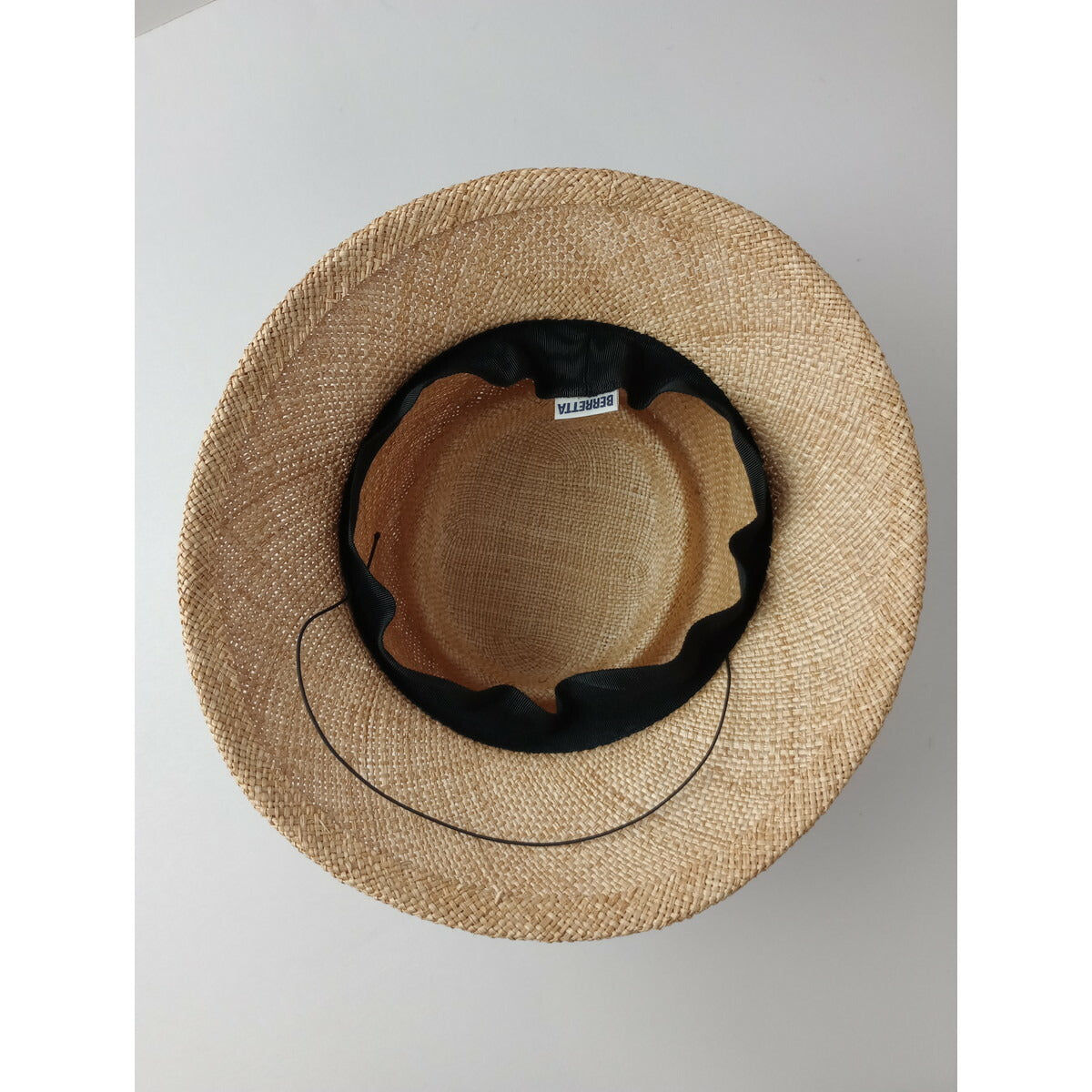 BERRETTA ベルレッタ 麦わら帽子 リボン ハット 黒 ブラック【中古】