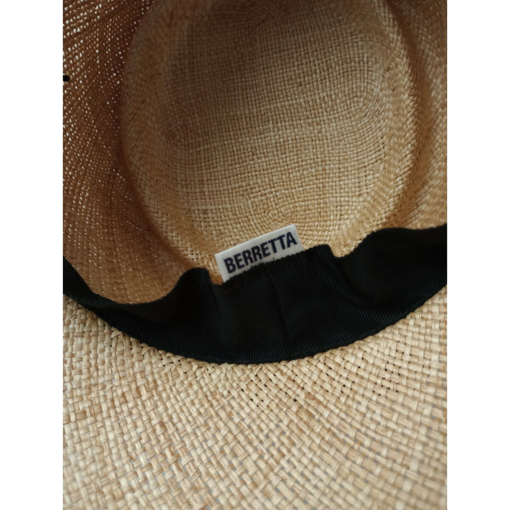 BERRETTA ベルレッタ 麦わら帽子 リボン ハット 黒 ブラック【中古】