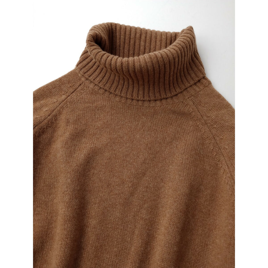 LEE MATHEWS リー・マシュー カシミヤ 100％ タートルネック ニット 長袖 トップス セーター ブラウン (18M＋0193)【中古】