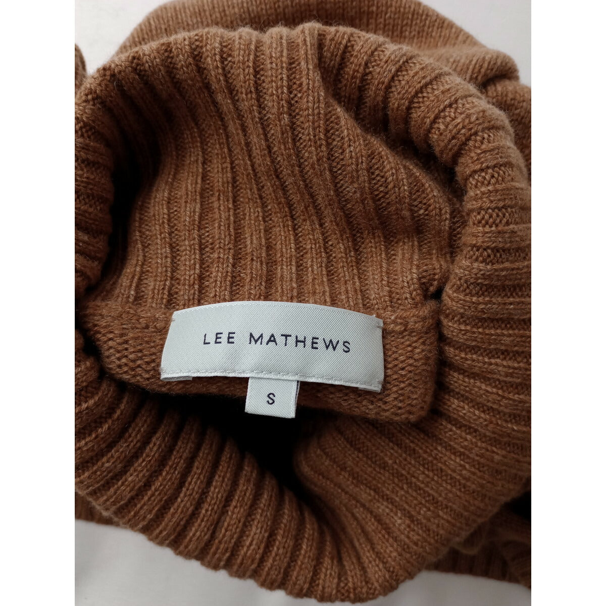 LEE MATHEWS リー・マシュー カシミヤ 100％ タートルネック ニット 長袖 トップス セーター ブラウン (18M＋0193)【中古】