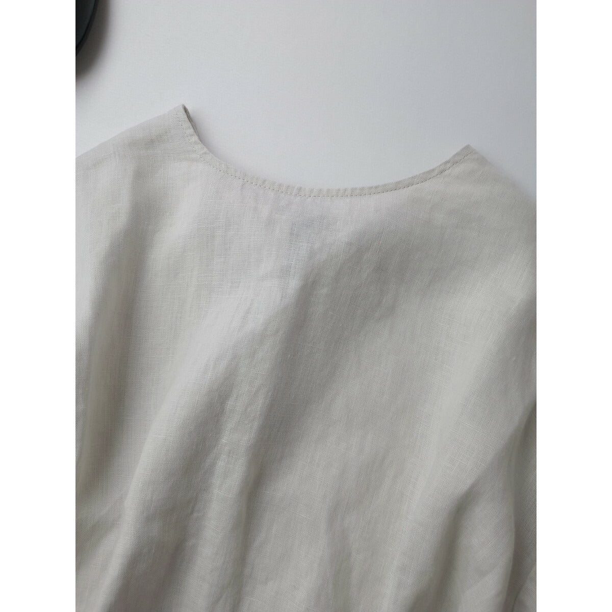 fog linen work フォグリネンワーク バック リボン リネン ブラウス トップス 生成り【中古】