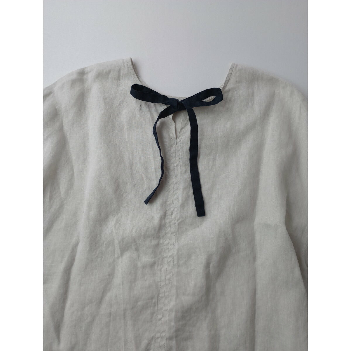 fog linen work フォグリネンワーク バック リボン リネン ブラウス トップス 生成り【中古】