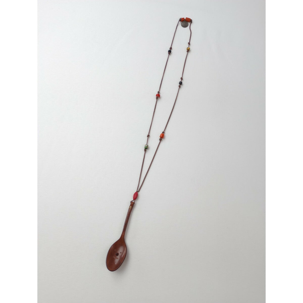 HENRY CUIR アンリークイール レザーケース 付き スプーン ネックレス ブラウン アクセサリー 【中古】