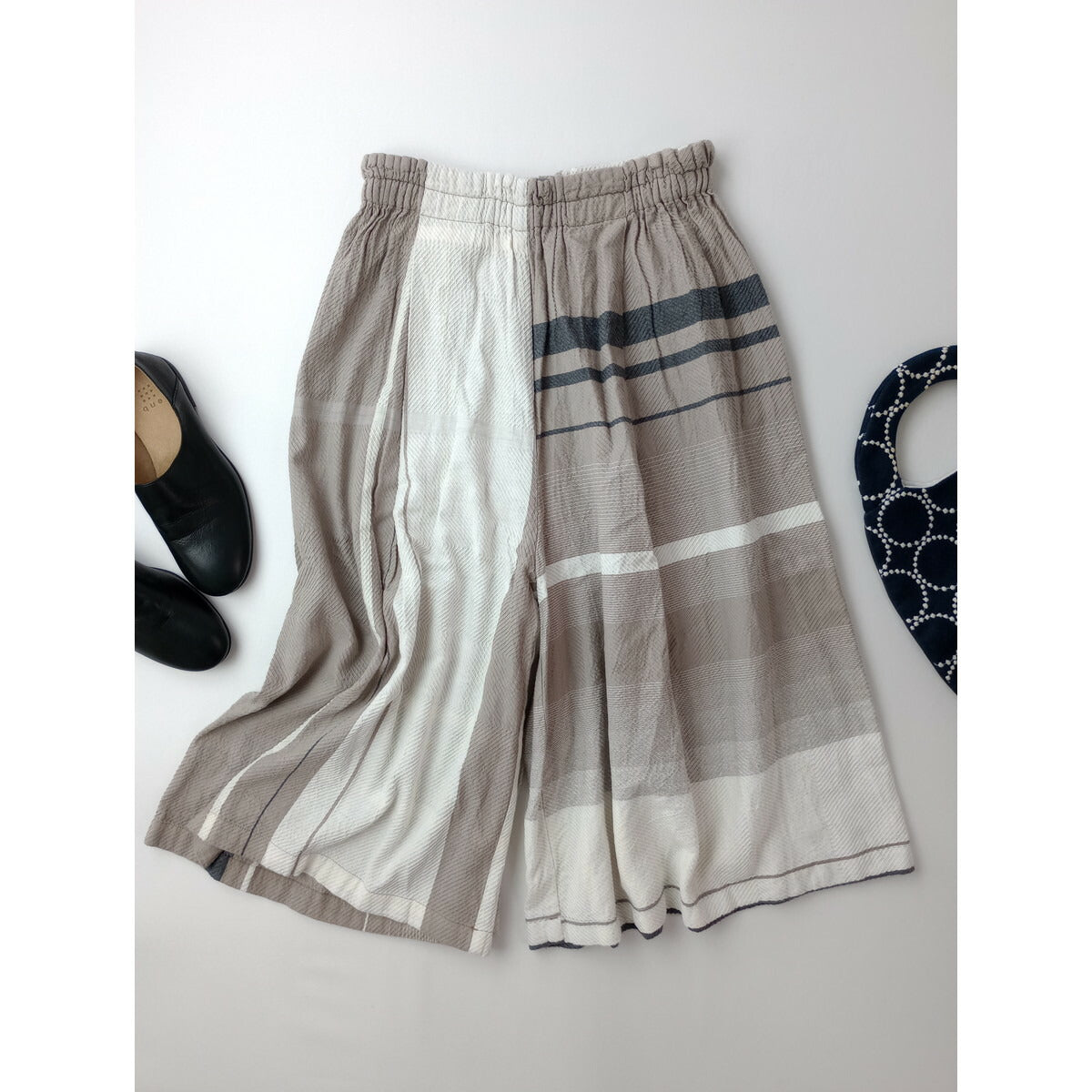 amaki niime タマキニイメ 玉木新雌 サルエル ワイド パンツ ベージュ 1【中古】