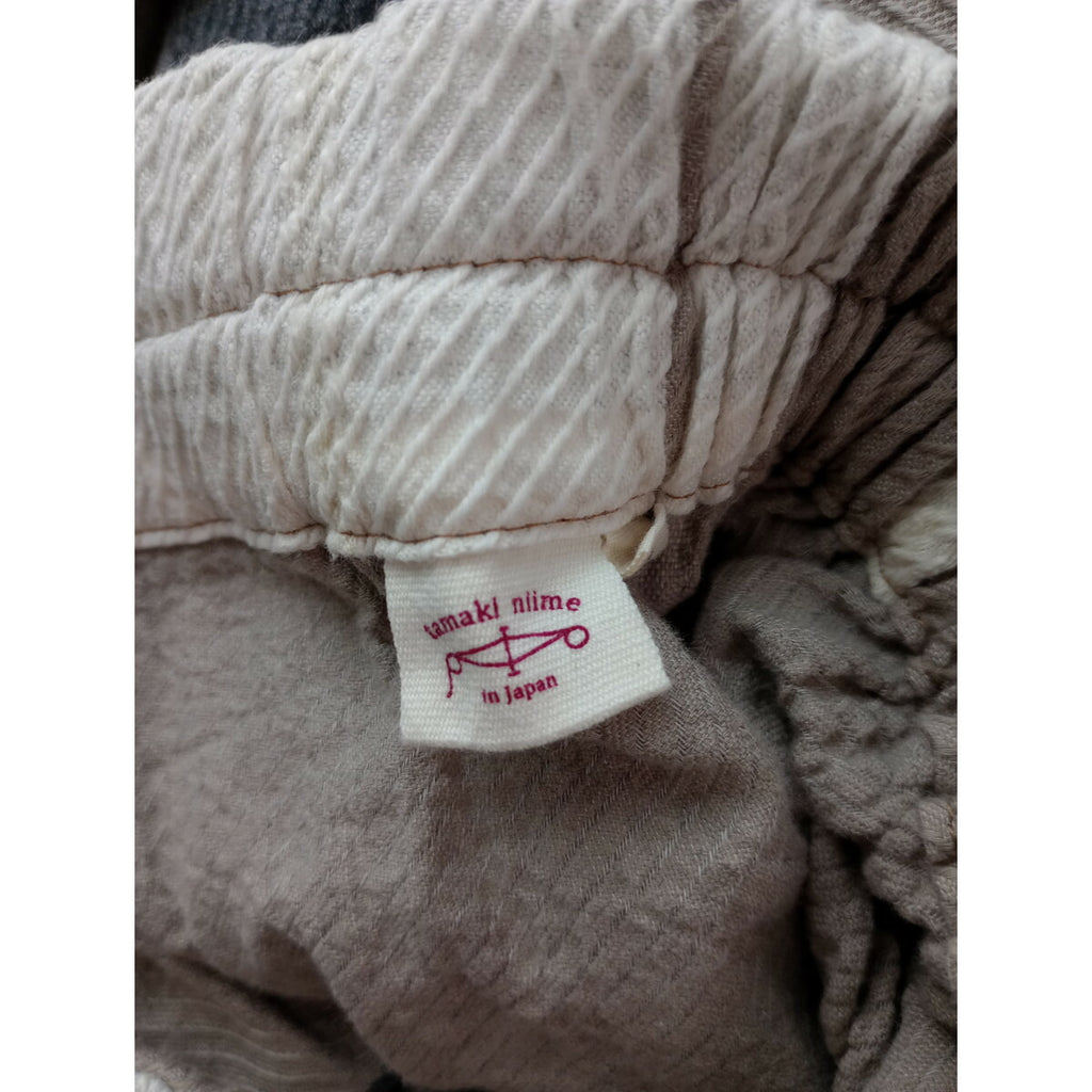 amaki niime タマキニイメ 玉木新雌 サルエル ワイド パンツ ベージュ 1【中古】