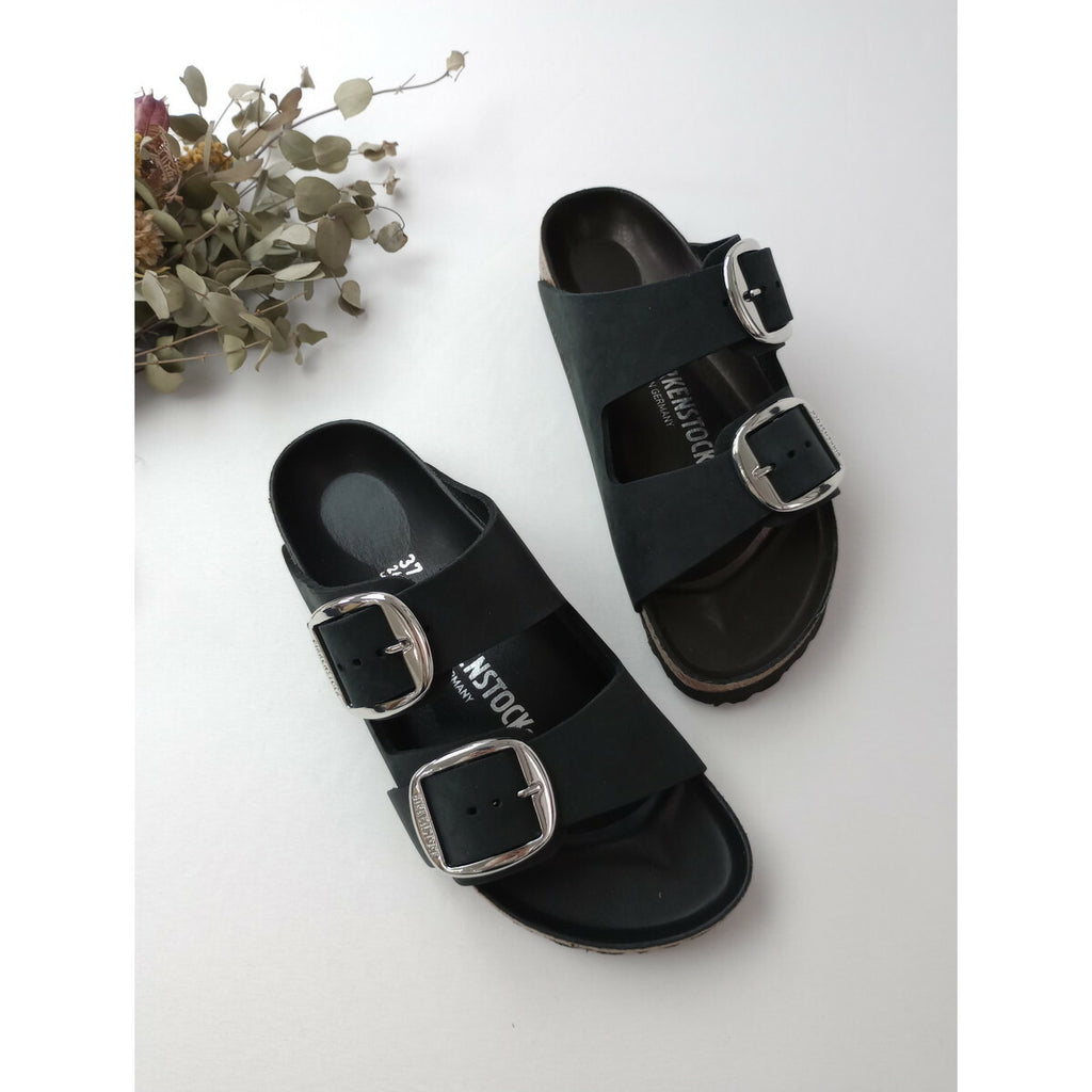 BIRKENSTOCK ビルケンシュトック Arizona Big Buckle アリゾナ ビッグバックル サンダル 靴 オイルドナチュラルレザー 黒 ブラック【中古】