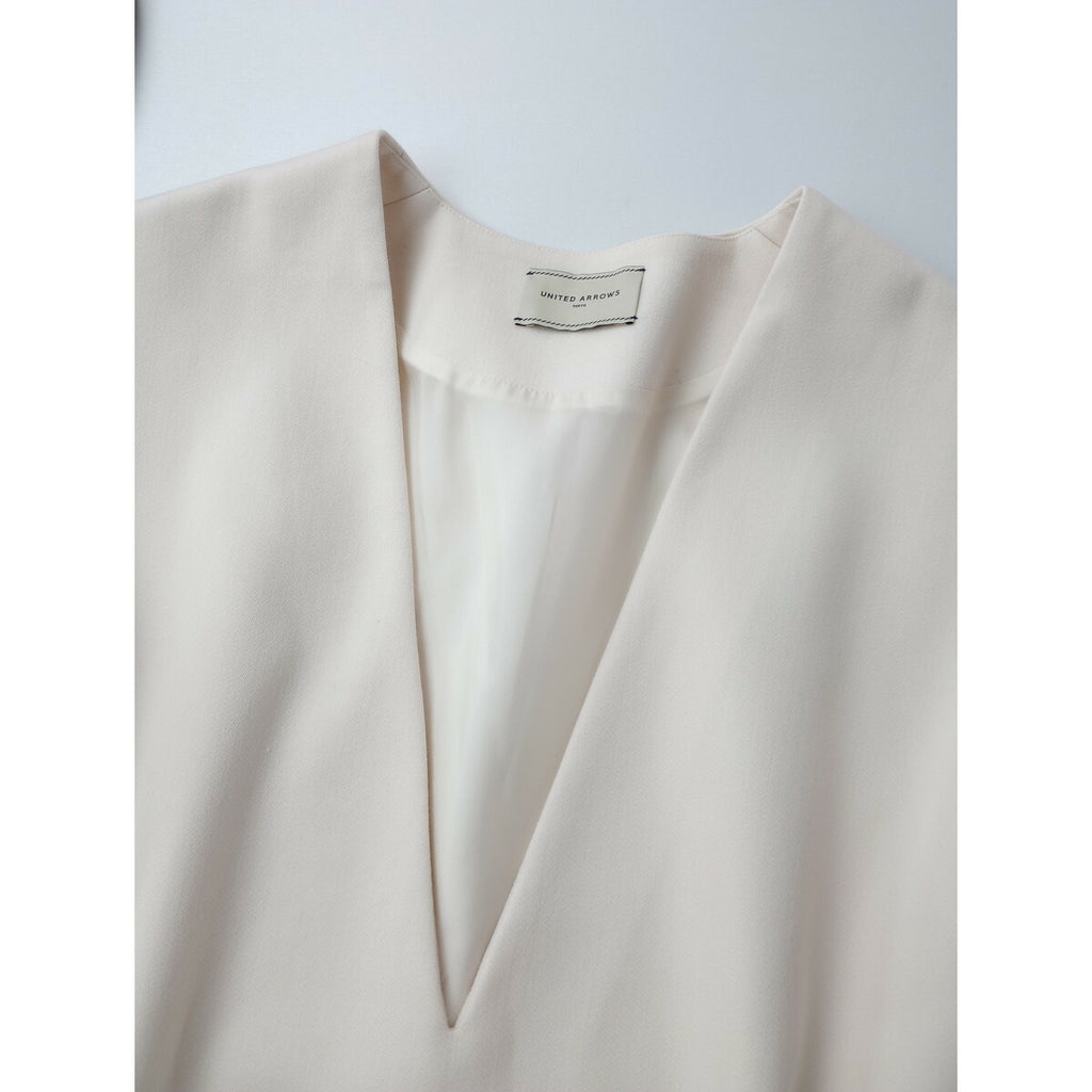 22SS UNITED ARROWS ユナイテッドアローズ ダブル クロス ベスト トップス アイボリー【中古】