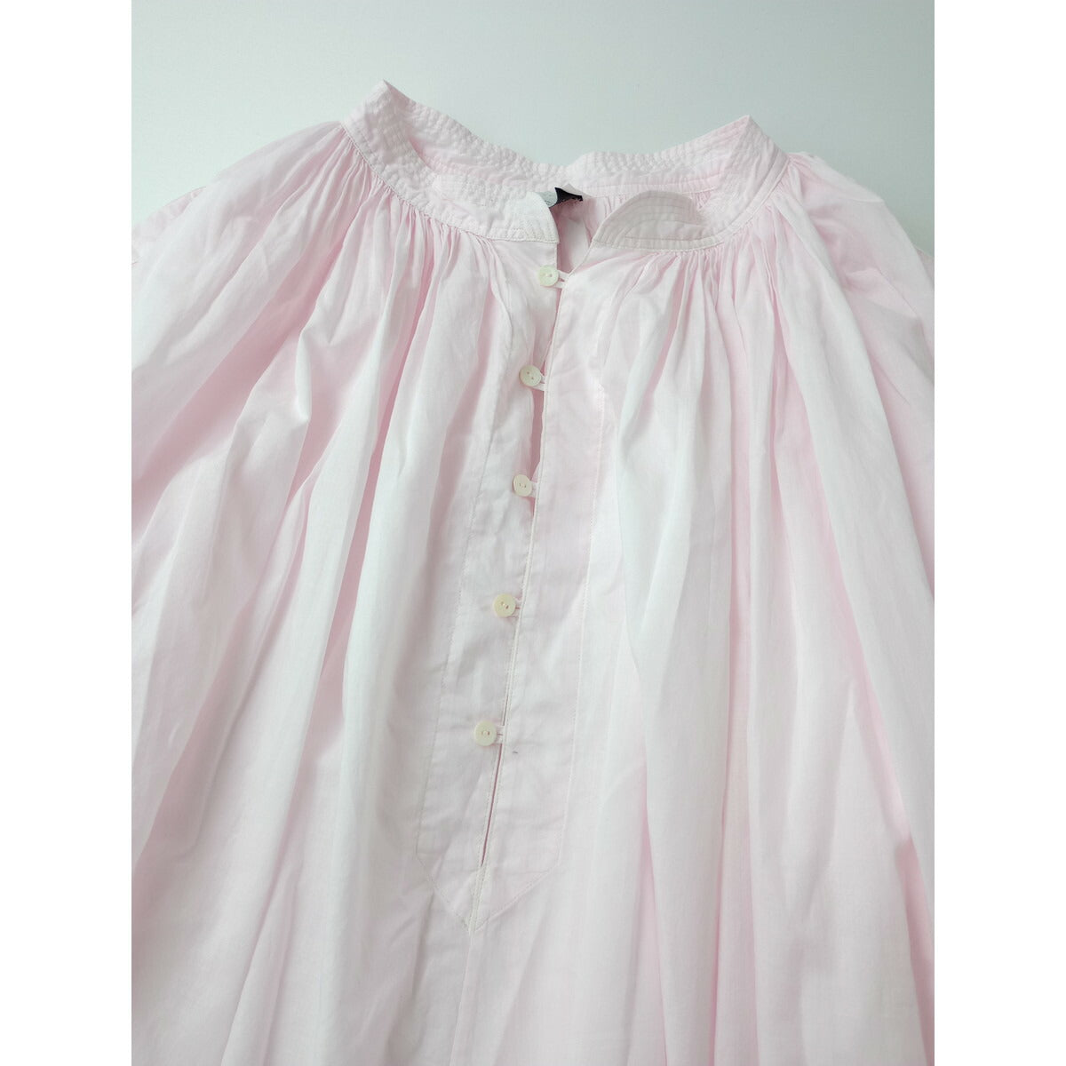 25SS SP エシュペー CHURCH SMOCK DRESS PINK チャーチ スモッグ ドレス コットン 綿 100％ 長袖 ロング ワンピース ピンク【中古】