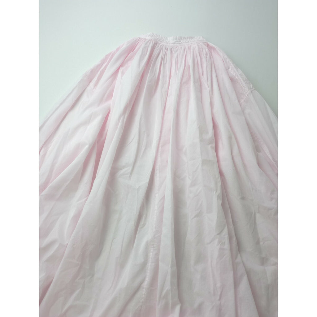 25SS SP エシュペー CHURCH SMOCK DRESS PINK チャーチ スモッグ ドレス コットン 綿 100％ 長袖 ロング ワンピース ピンク【中古】