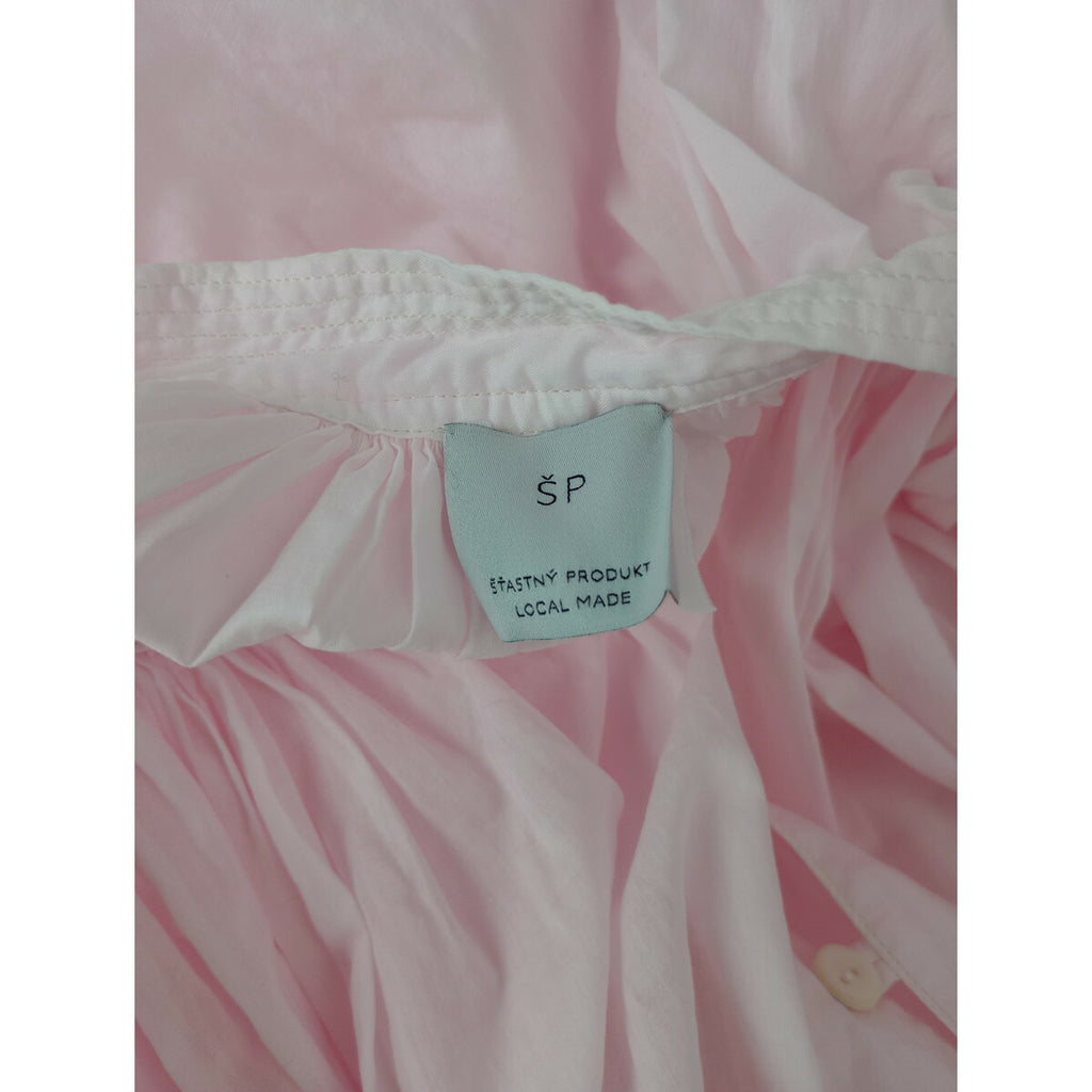 25SS SP エシュペー CHURCH SMOCK DRESS PINK チャーチ スモッグ ドレス コットン 綿 100％ 長袖 ロング ワンピース ピンク【中古】