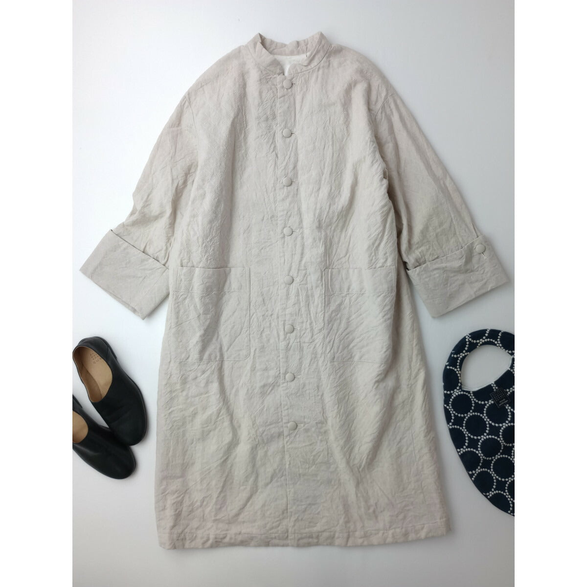 Gauze# ガーゼ QUILT ETOILE COAT キルティング ロング コート 生成り【中古】