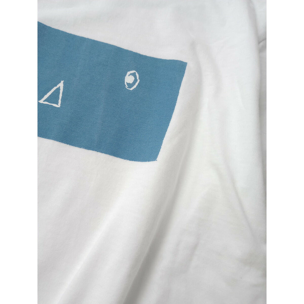 mina perhonen ミナペルホネン anim アニム コットン 綿 100％ カットソー 半袖 Tシャツ トップス 白 ブルー XS【中古】