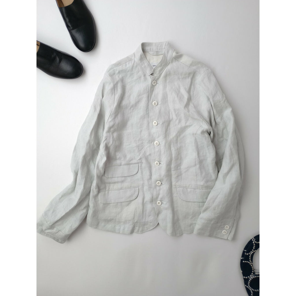 新品 GRANDMA MAMA DAUGHTER グランマママドーター スタンドカラー ジャケット 0 白に近いライトブルー【中古】