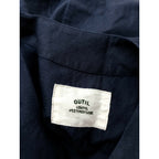 OUTIL ウティ リネン100％ ノーカラー ダブルボタン ロング コート ネイビー 0【中古】