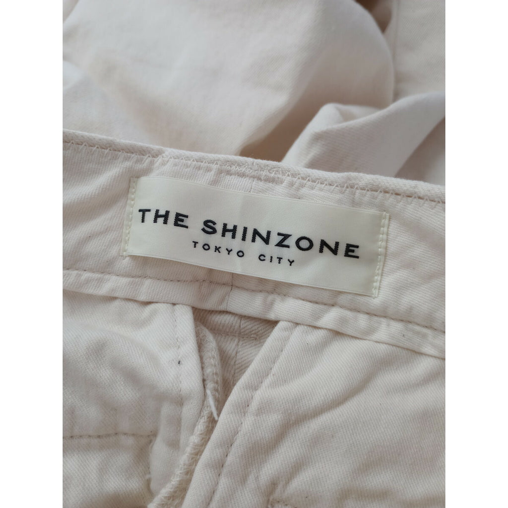 THE Shinzone ザシンゾーン TOMBOY JEANS ウエスト ツータック トム ボーイ コットン 綿 100％ デニム パンツ 生成り 32【中古】