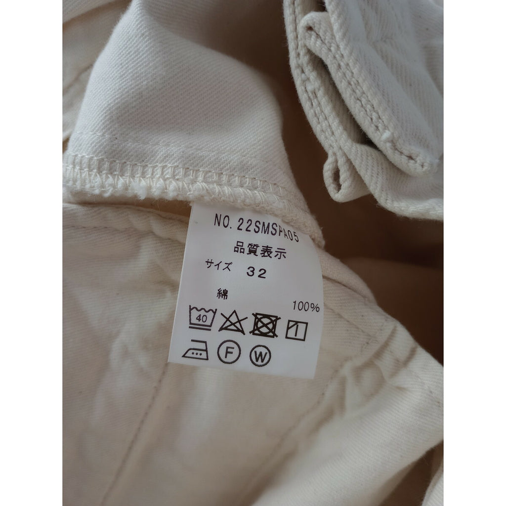 THE Shinzone ザシンゾーン TOMBOY JEANS ウエスト ツータック トム ボーイ コットン 綿 100％ デニム パンツ 生成り 32【中古】