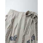 GASA ガサ 湖水の淵の花 ロング スカート 生成り【中古】