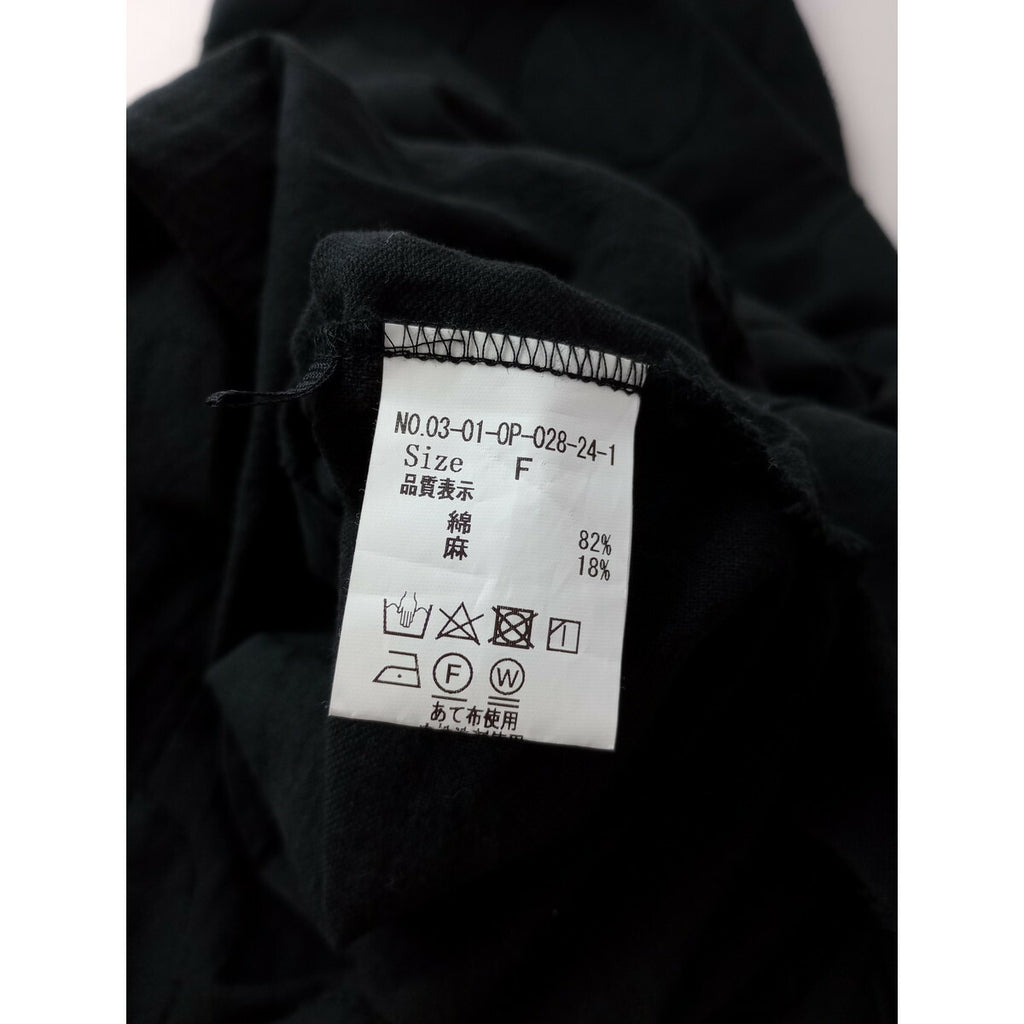 bulle de savon ビュルデサボン ランダム ドット 柄 ジャカード　ノースリーブ ロング ワンピース 黒 ブラック F【中古】