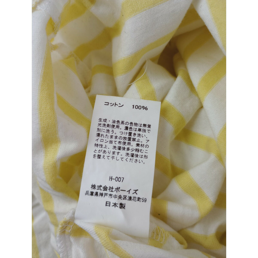 ORCIVAL オーシバル オーチバル 40/2ジャージー 半袖 ワイド ボートネック プルオーバー ボーダー トップス イエロー 黄色 1【中古】