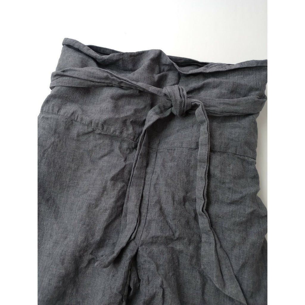 TOUJOURS トゥジュー タイ スタイル パンツ グレー【中古】