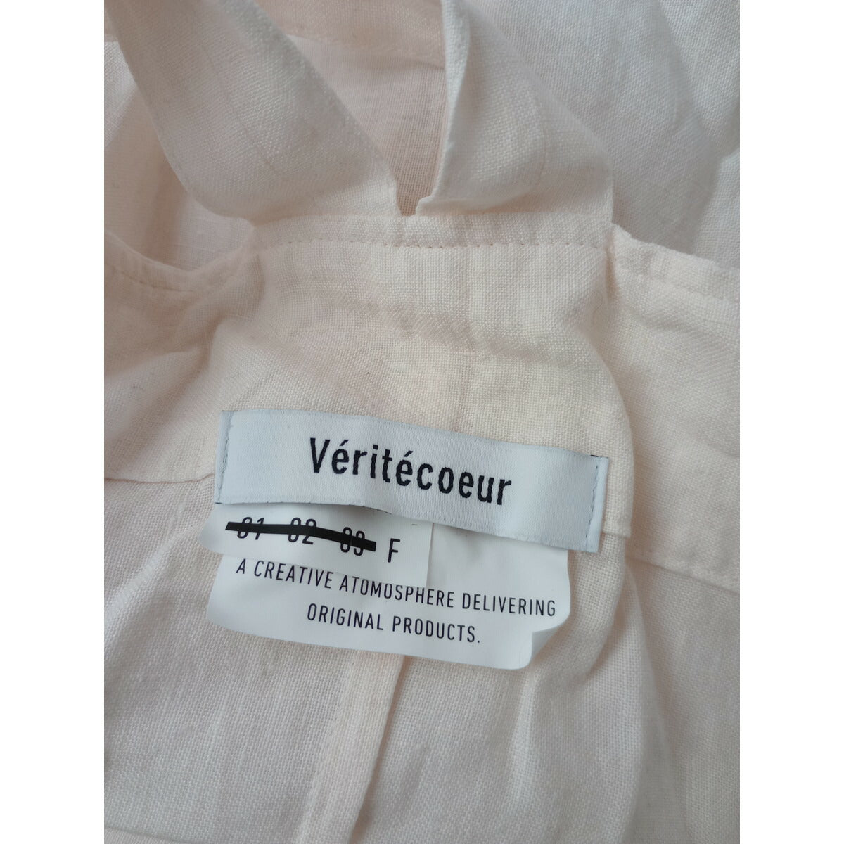22SS Veritecoeur ヴェリテクール サスペンダー ワンピース サロペット スカート F ほんのりオレンジがかったアイボリー【中古】