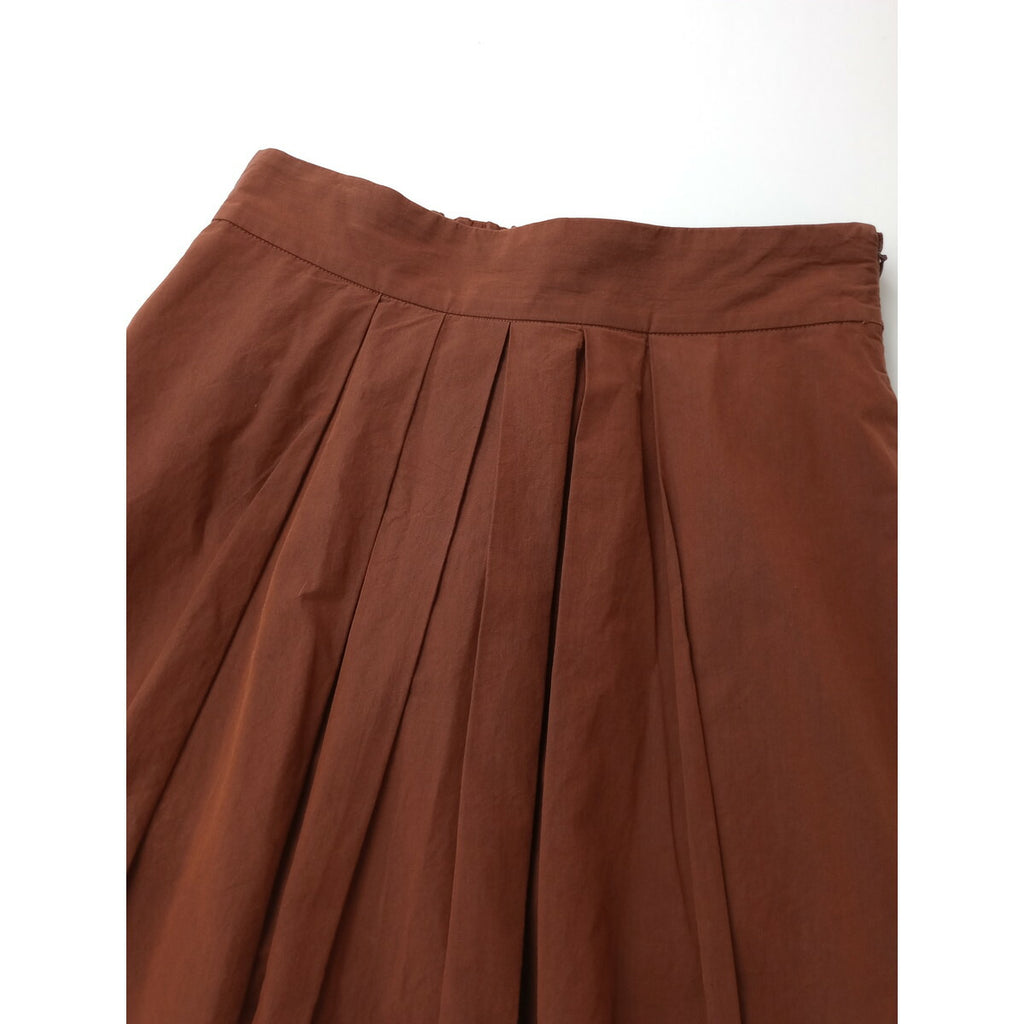 MARGARET HOWELL マーガレットハウエル COTTON CHAMBRAY コットン 綿 100％ ロングスカート ワインレッド 2【中古】