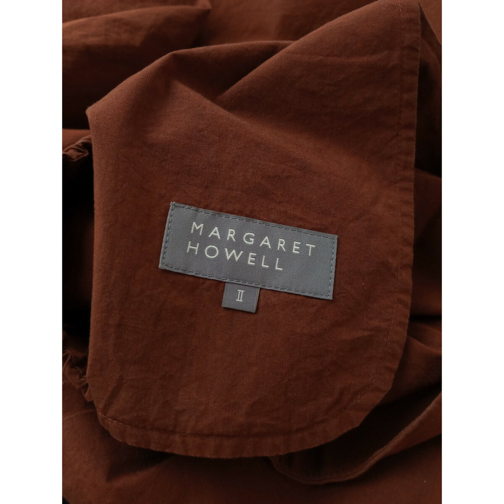 MARGARET HOWELL マーガレットハウエル COTTON CHAMBRAY コットン 綿 100％ ロングスカート ワインレッド 2【中古】