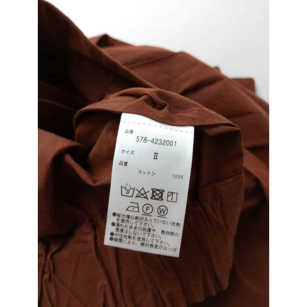 MARGARET HOWELL マーガレットハウエル COTTON CHAMBRAY コットン 綿 100％ ロングスカート ワインレッド 2【中古】