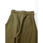 24SS MHL. エムエイチエル マーガレットハウエル CRISP COTTON PLAINWEAVE ベルト付き コットン 綿 100％ パンツ カーキ 1【中古】
