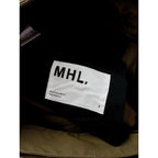 24SS MHL. エムエイチエル マーガレットハウエル CRISP COTTON PLAINWEAVE ベルト付き コットン 綿 100％ パンツ カーキ 1【中古】