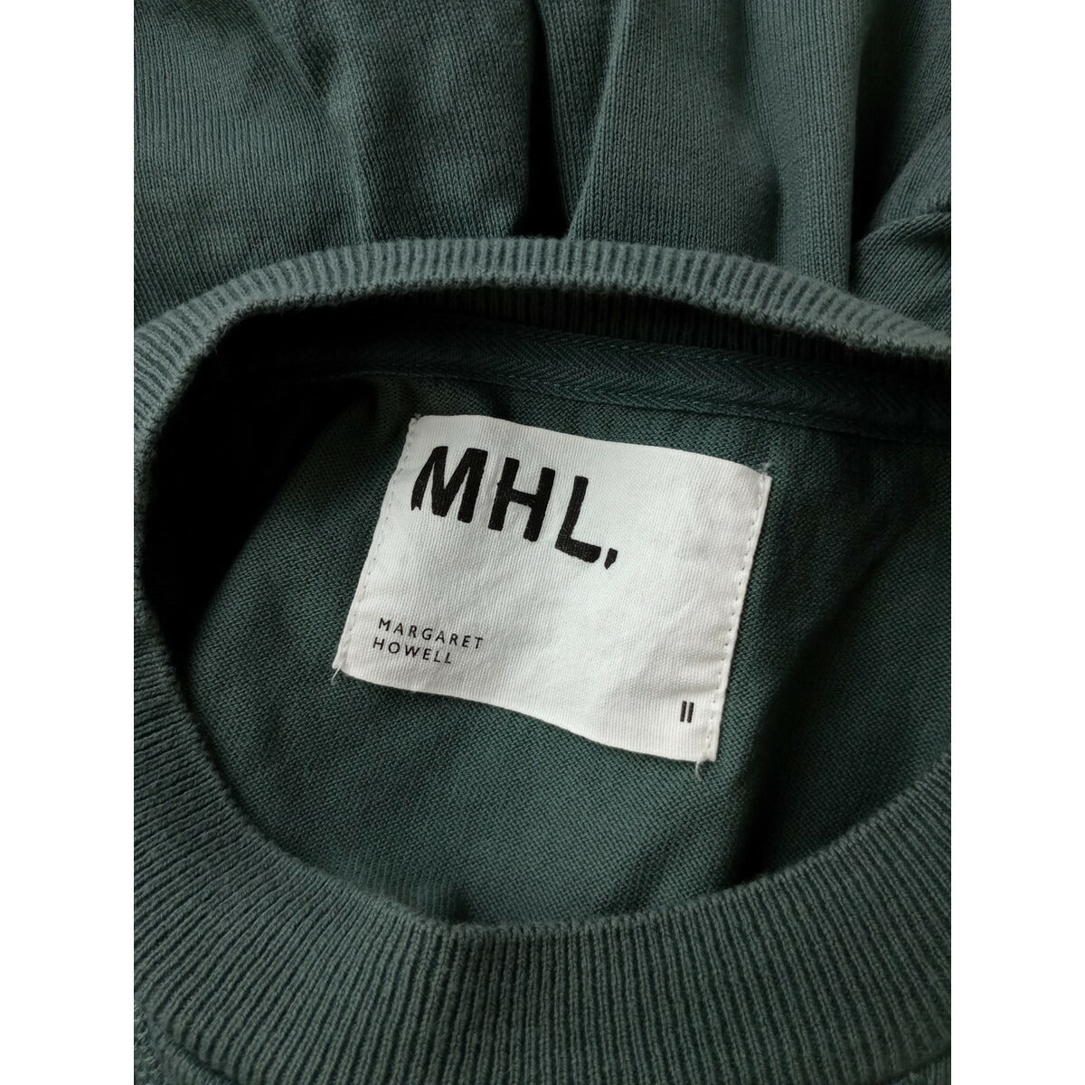 23SS MHL エムエイチエル マーガレットハウエルコットン 綿 100％ プルオーバー トップス カットソー 2 カーキ【中古】
