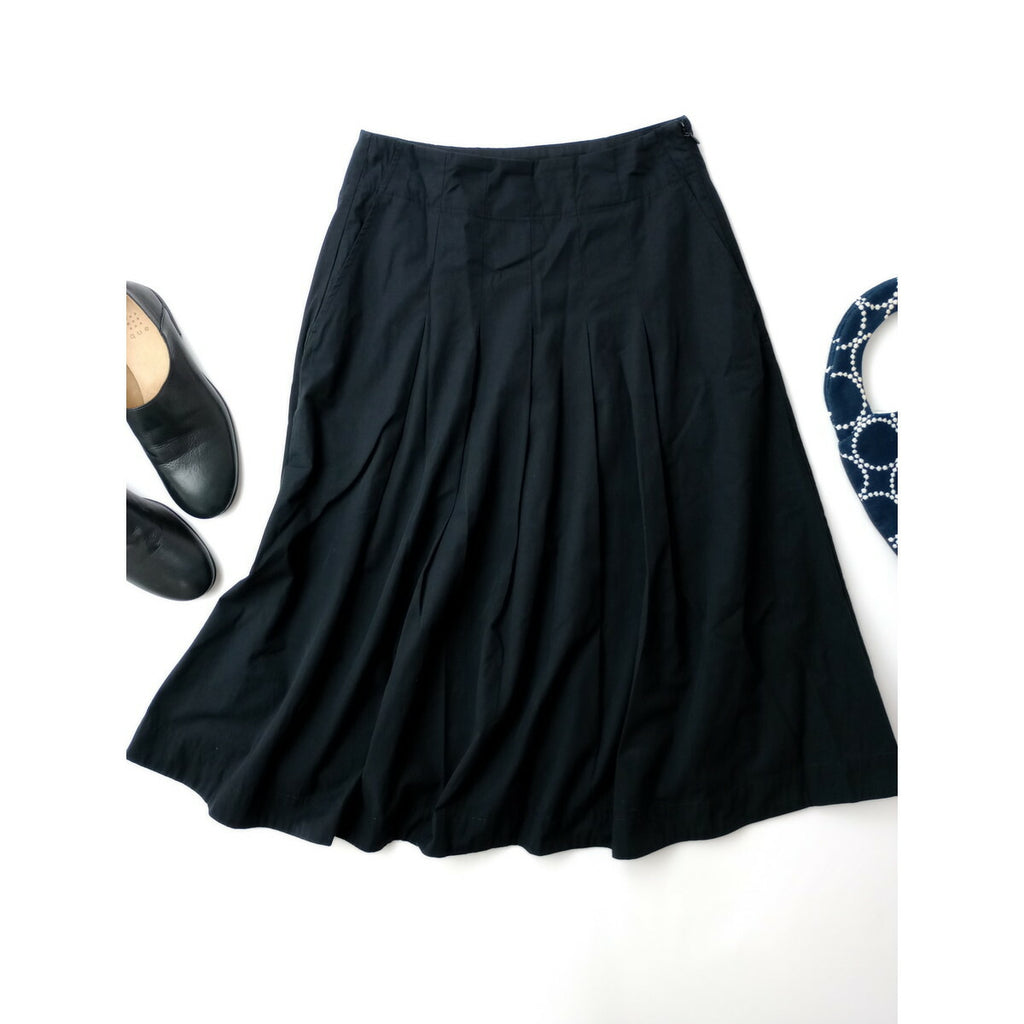 24AW MARGARET HOWELL マーガレットハウエル COTTON TWILL コットン ツイル スカート 黒 ブラック 1【中古】