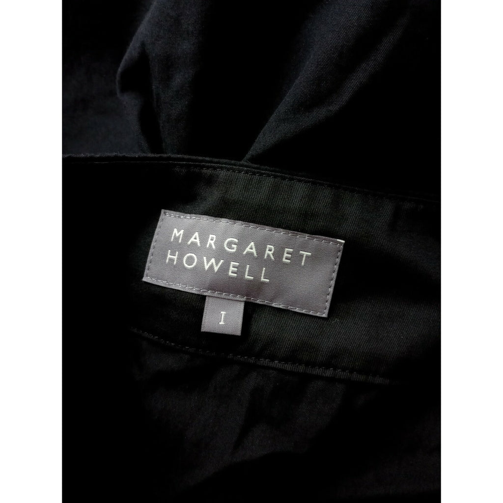 24AW MARGARET HOWELL マーガレットハウエル COTTON TWILL コットン ツイル スカート 黒 ブラック 1【中古】