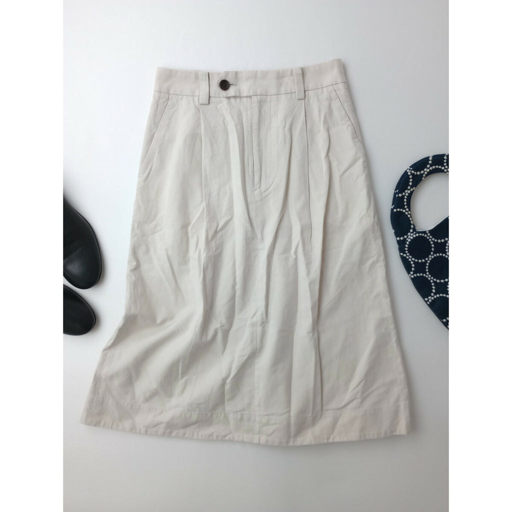 MARGARET HOWELL マーガレットハウエルCOTTON LINEN SILK コットン リネン シルク スカート 1 ライトベージュ【中古】