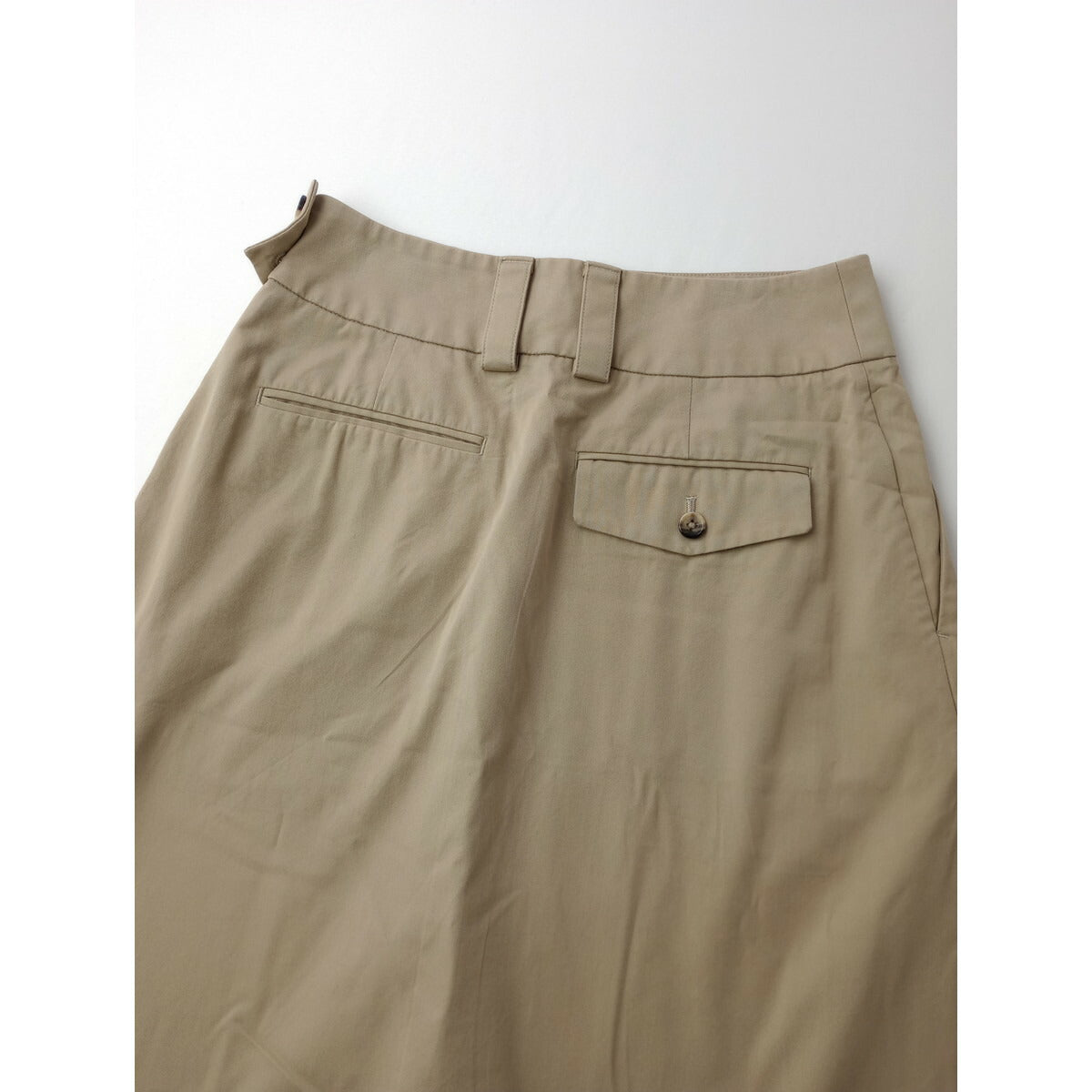 MARGARET HOWELL マーガレットハウエル HIGH DENSE COTTON TWILL コットン 綿 100％ ツイル スカート ベージュ 1【中古】