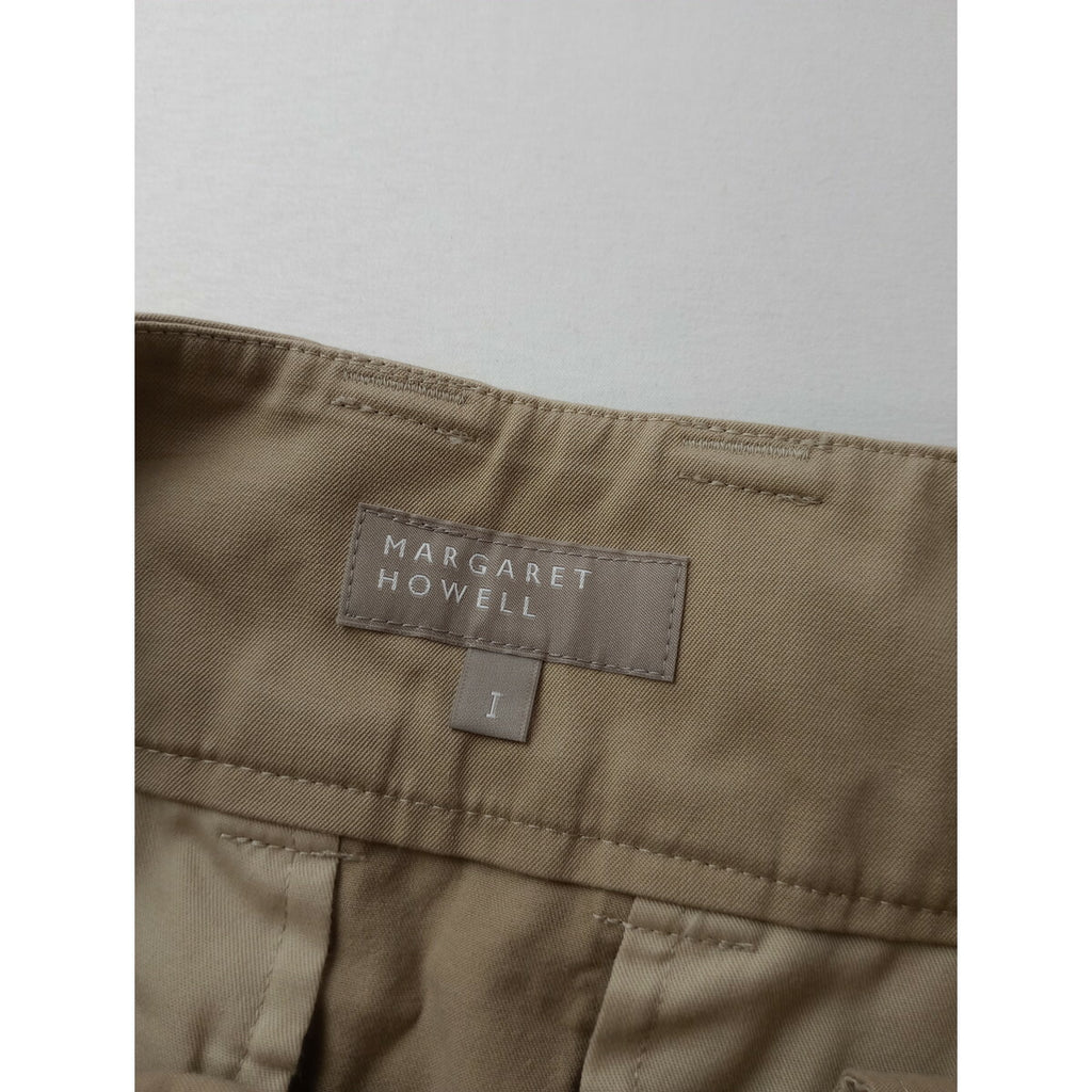 MARGARET HOWELL マーガレットハウエル HIGH DENSE COTTON TWILL コットン 綿 100％ ツイル スカート ベージュ 1【中古】