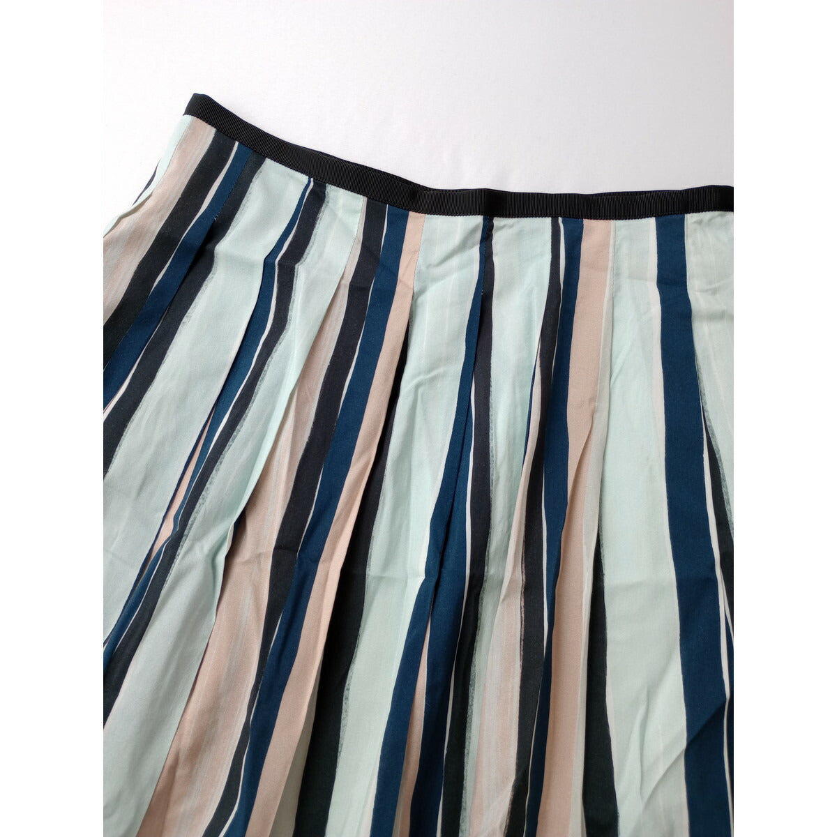 MARGARET HOWELL マーガレットハウエル COTTON SILK PAINTED STRIPE コットンシルク ストライプ スカート 1【中古】