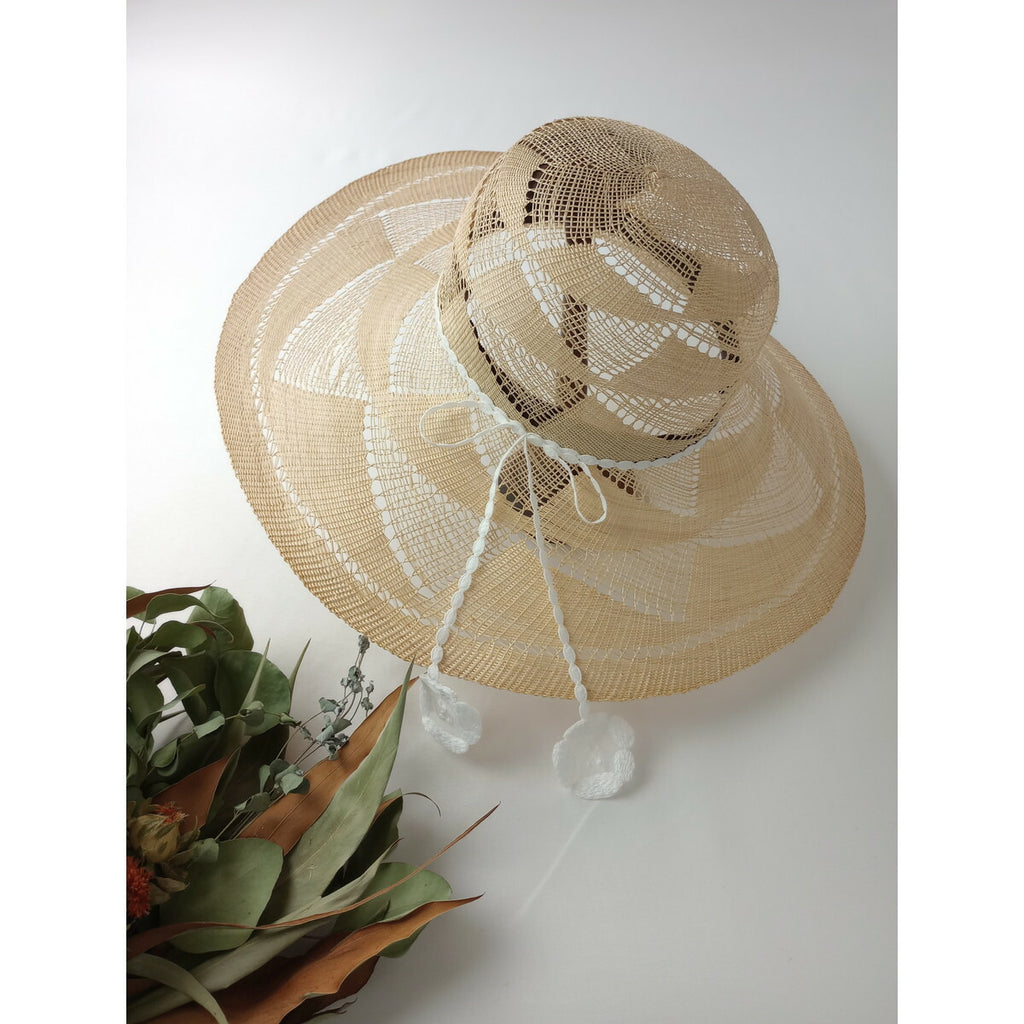 新品 mina perhonen × hitomi shinoyama design ミナペルホネン ヒトミ シノヤマ dear straw hat ストローハット 麦わら 帽子 白