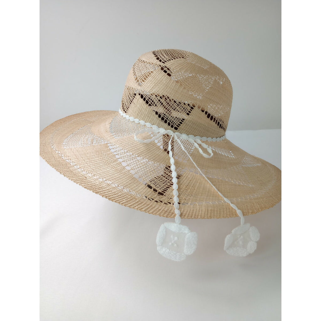 新品 mina perhonen × hitomi shinoyama design ミナペルホネン ヒトミ シノヤマ dear straw hat ストローハット 麦わら 帽子 白