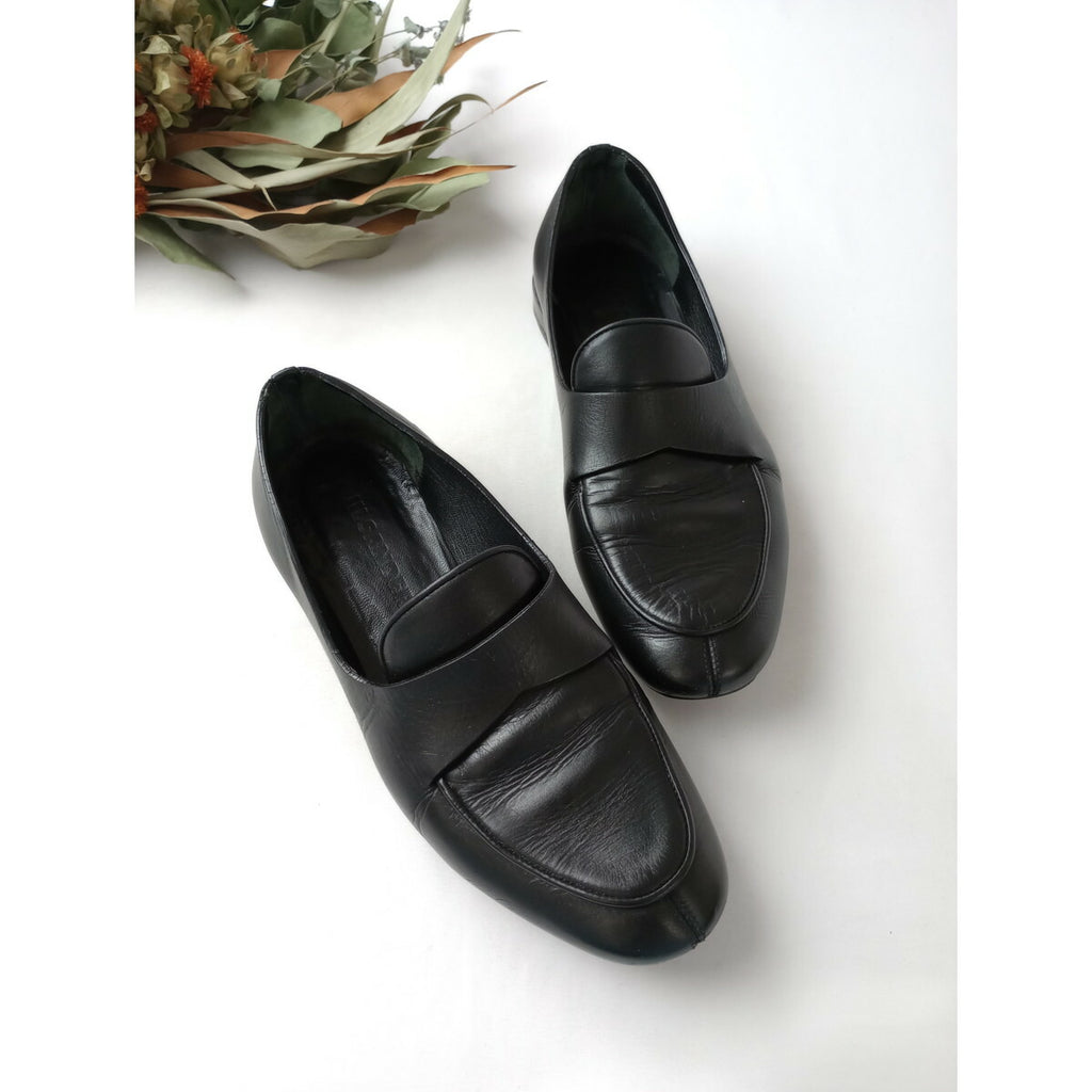 JIL SANDER ジルサンダー レザー ローファー 靴 黒 ブラック 35 1/2【中古】