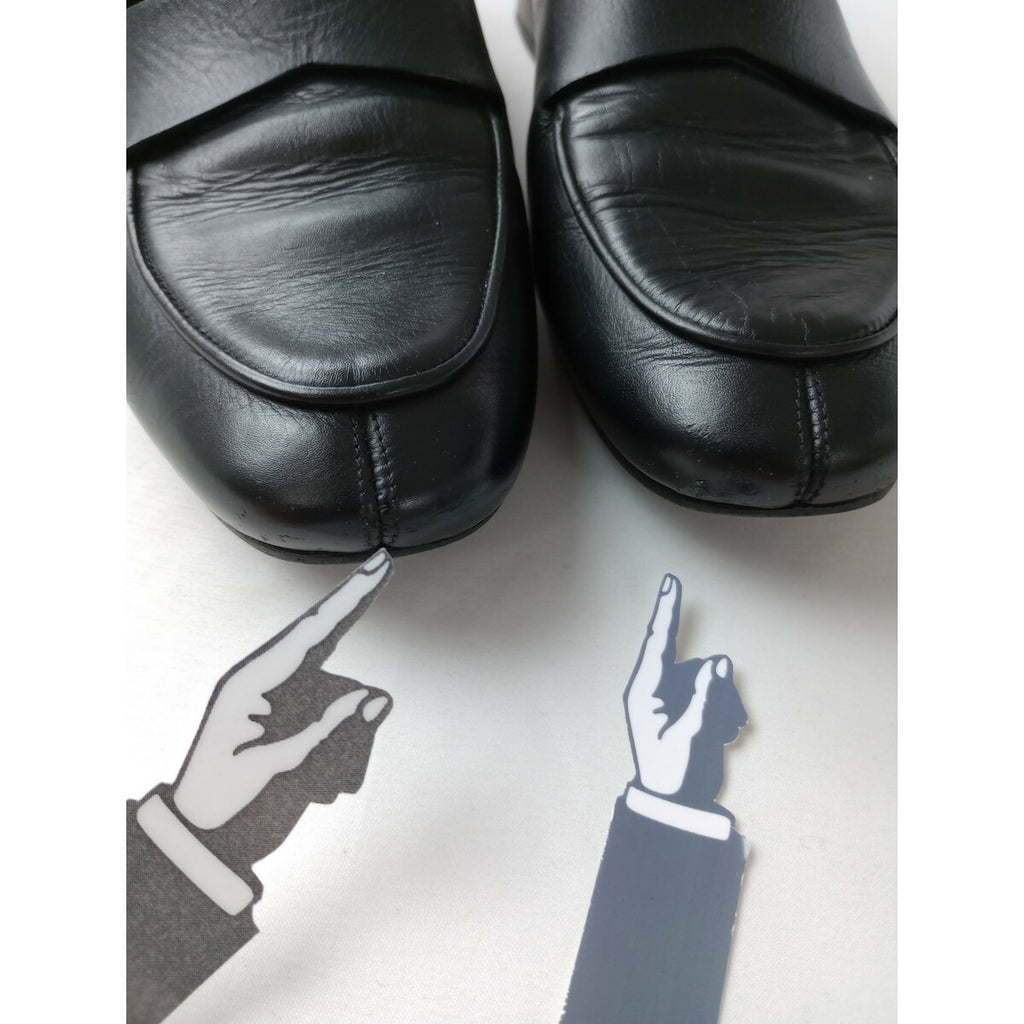 JIL SANDER ジルサンダー レザー ローファー 靴 黒 ブラック 35 1/2【中古】