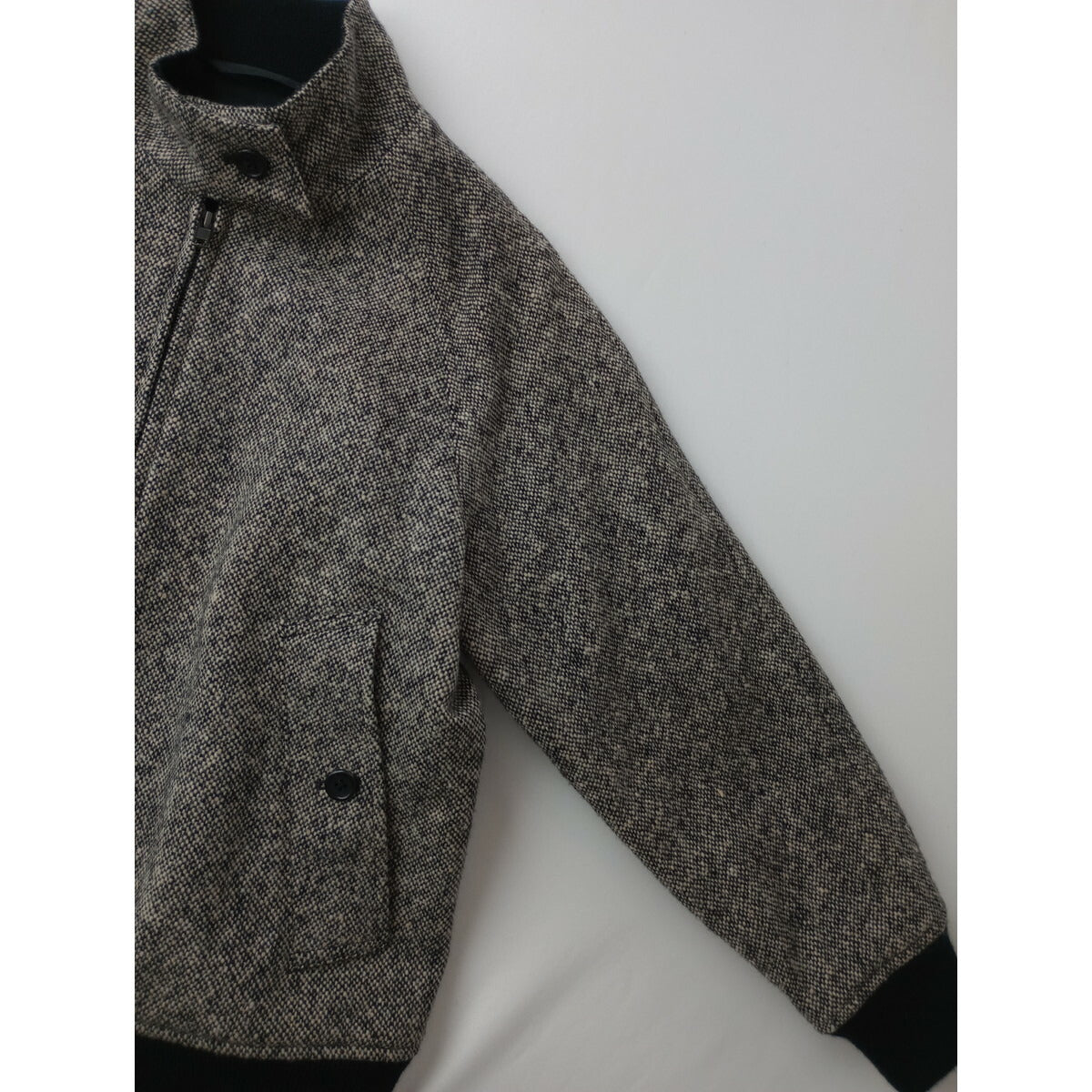 MARGARET HOWELL マーガレットハウエル CHARCOAL NATURAL TWEED BLOUSON ツイード ブルゾン ジップアップ 長袖 ジャケット 1(20M＋0217)【中古】