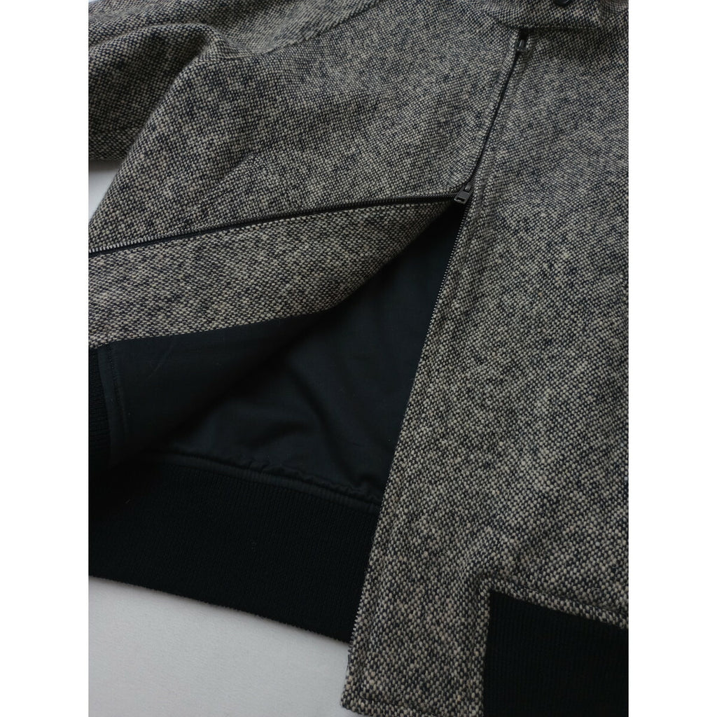MARGARET HOWELL マーガレットハウエル CHARCOAL NATURAL TWEED BLOUSON ツイード ブルゾン ジップアップ 長袖 ジャケット 1(20M＋0217)【中古】