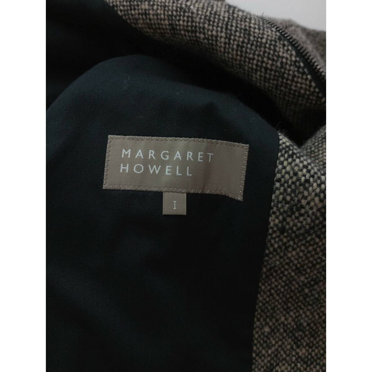MARGARET HOWELL マーガレットハウエル CHARCOAL NATURAL TWEED BLOUSON ツイード ブルゾン ジップアップ 長袖 ジャケット 1(20M＋0217)【中古】