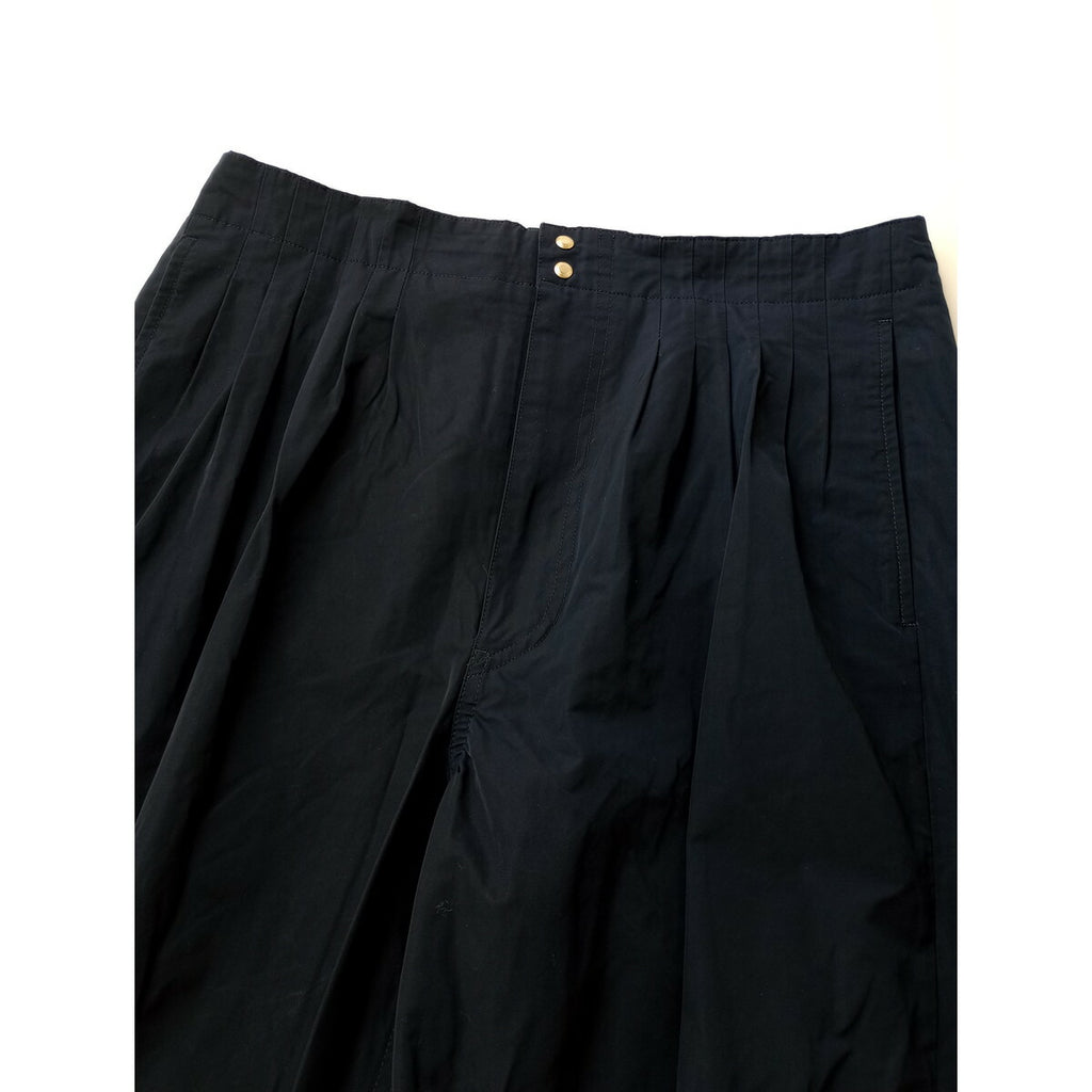Drawer ドゥロワー タック テーパード パンツ ネイビー 38【中古】