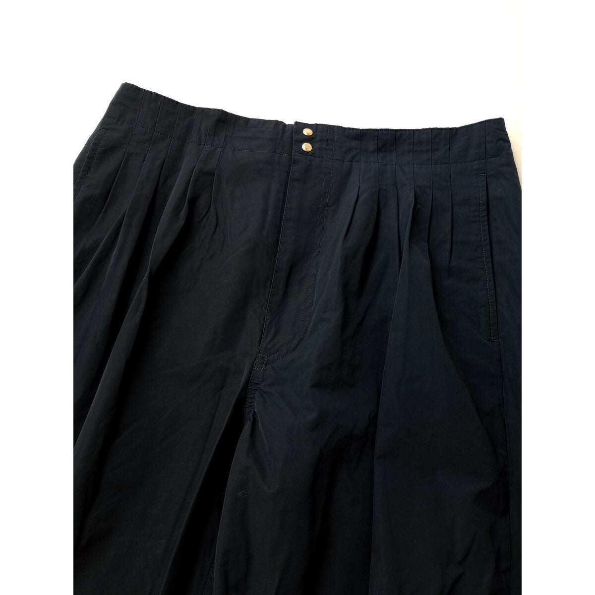 Drawer ドゥロワー タック テーパード パンツ ネイビー 38【中古】